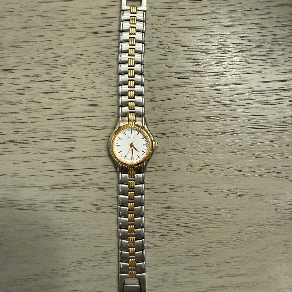 Bulova Ladies Two-Tone Watch in Gold and Silver
